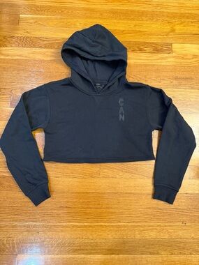 Lululemon Team Canada All Yours Cropped Hoodie COC Logo Black - Size 4